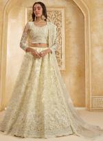 Net Off White Wedding Wear Stone Work Lehenga Choli